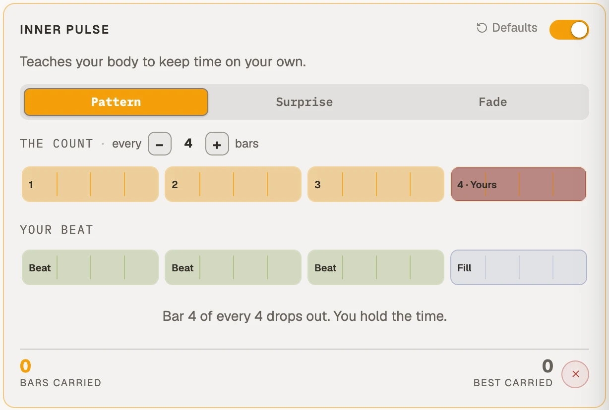 Inner Pulse in Pattern mode, with two strips of mutes